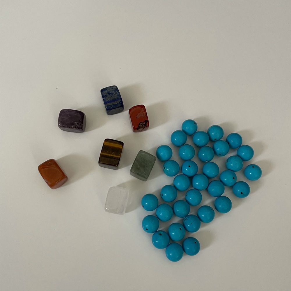 Natural stones and turquoise beads
